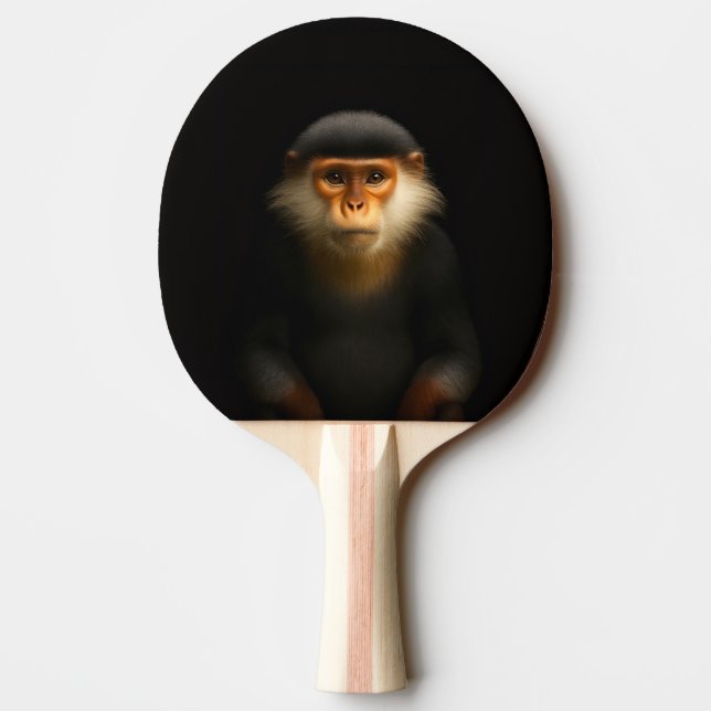 Black 4 Luxe ping pong paddle, Red Douc Langur Paddle (Back)