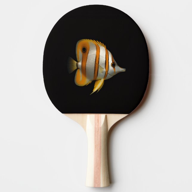 Black 4 Luxe ping pong paddle, Reef Butterflyfish Ping Pong Paddle (Back)