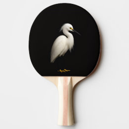 Black 4 Luxe ping pong paddle, Snowy Egret Ping Pong Paddle