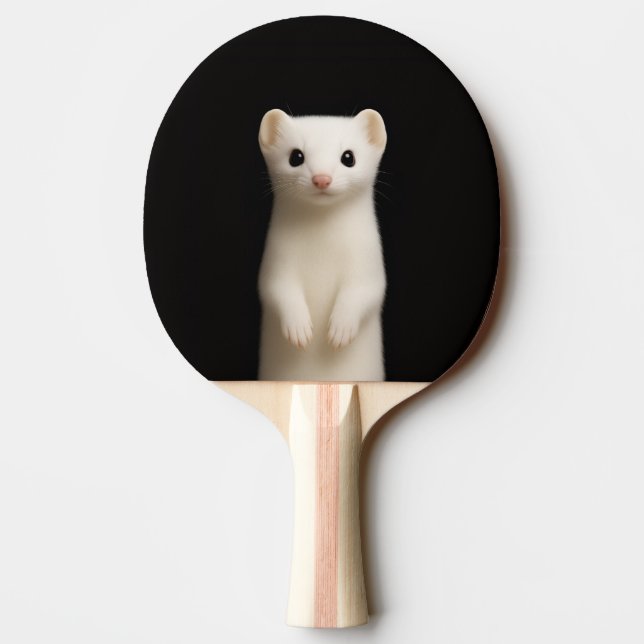 Black 4 Luxe ping pong paddle, Stylish Ermine Ping Pong Paddle (Back)