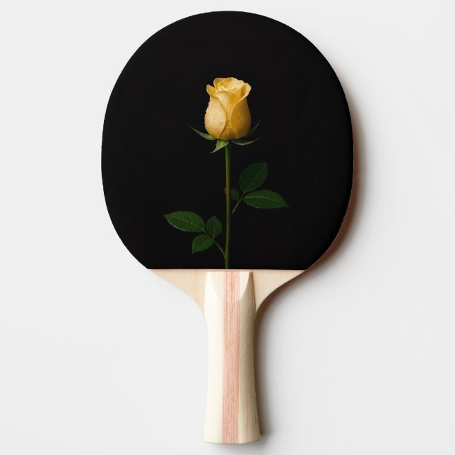 Black 4 Luxe ping pong paddle, Sunlit Yellow Rose Ping Pong Paddle (Back)