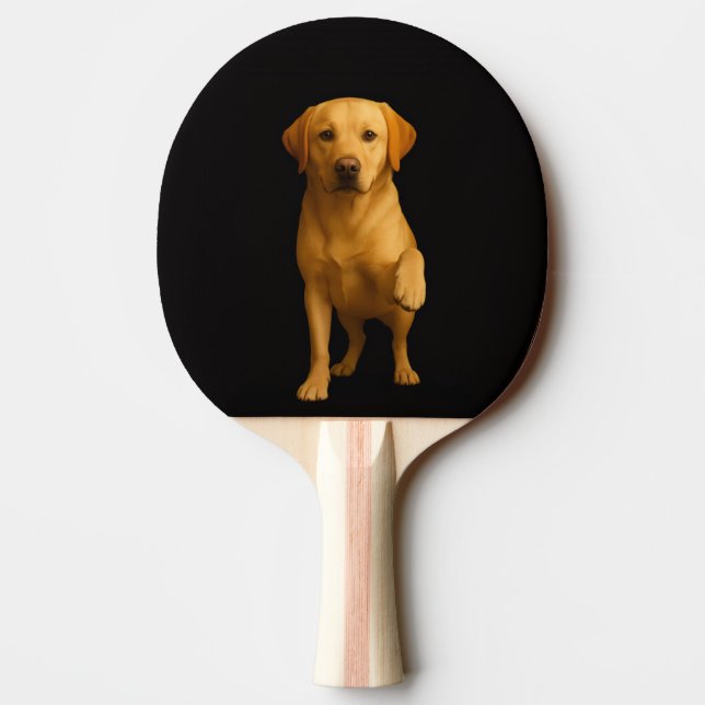 Black 4 Luxe ping pong paddle, Tender Labrador Paddle (Back)