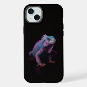 Black 4 Luxe, Pink Tropical Iguana iPhone 15 Plus Case