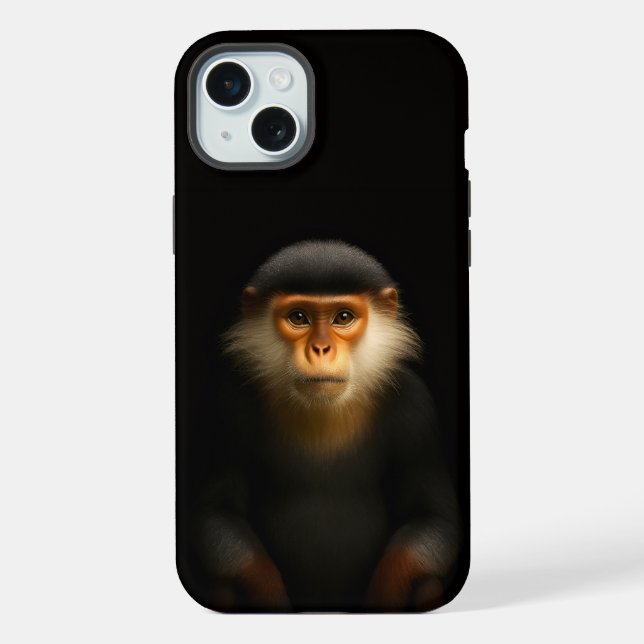Black 4 Luxe, Red Douc Langur iPhone Case (Back)