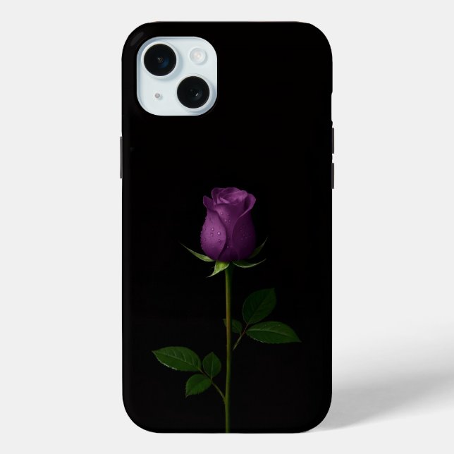 Black 4 Luxe, Royal Violet Rose iPhone 15 Plus Case-Mate iPhone Case (Back)