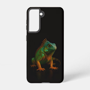 Black 4 Luxe Samsung Galaxy S21, Green Iguana Samsung Galaxy Case