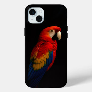Black 4 Luxe, Scarlet Parrot iPhone 15 Mini Case
