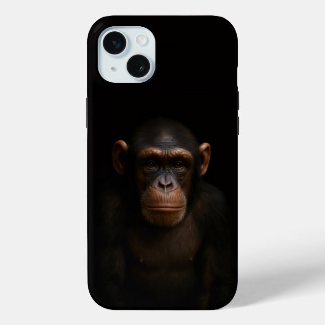 Black 4 Luxe, Serene Chimpanzee iphone 15 Plus Case-Mate iPhone Case (Back)