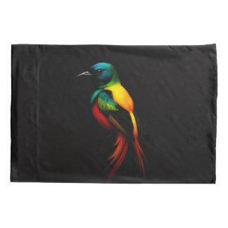 Black 4 Luxe Single Pillowcase, Rainbow Bird Pillowcase