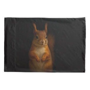 Black 4 Luxe Single Pillowcase, Red Squirrel Pillowcase