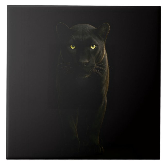 Black 4 Luxe Tile with Black Panther (Front)