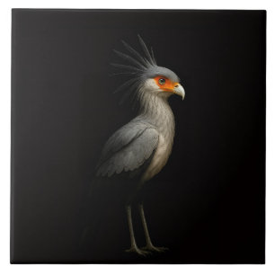 Black 4 Luxe Tile with Exotic Secretarybird