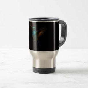 Black 4 Luxe Travel Mug with Hummingbird Flying