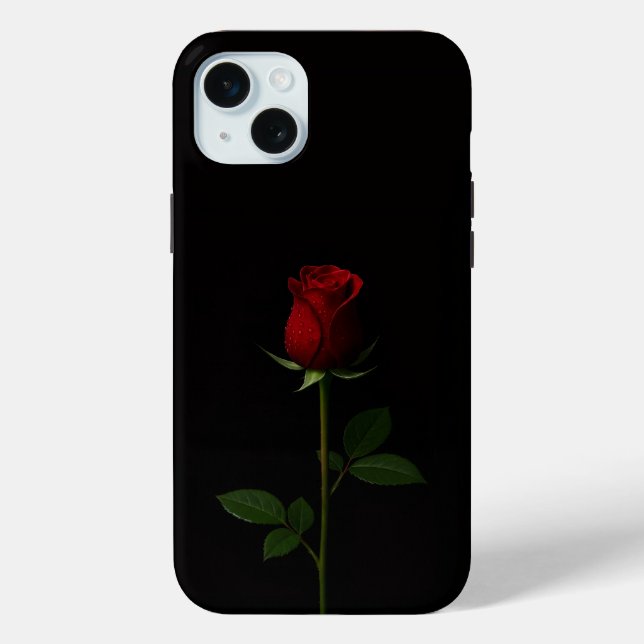 Black 4 Luxe, Velvet Red Rose iPhone 15 Plus Case-Mate iPhone Case (Back)