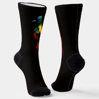Black 4 Luxe Women sustainable sock Rainbow Bird