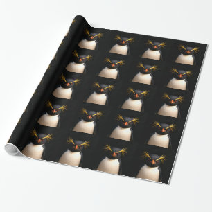 Black 4 Luxe wrapping paper Rockhopper Penguin