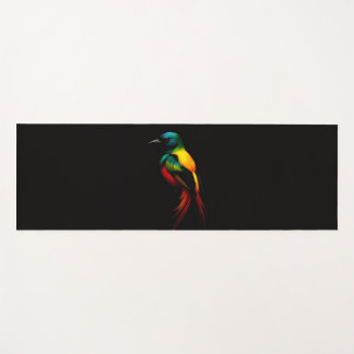 Black 4 Luxe Yoga Mats with Rainbow Bird
