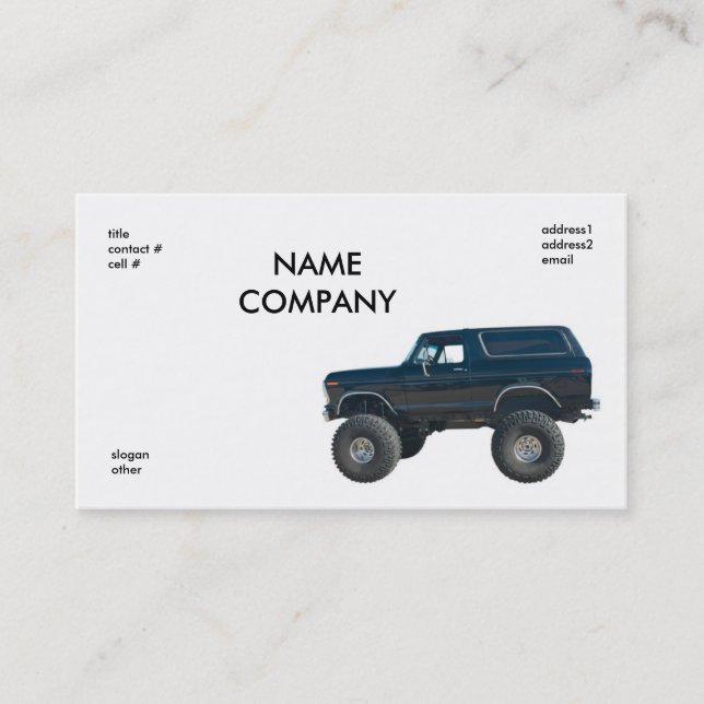 black 4x4 business card (Front)