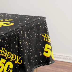 BLACK 50th Birthday  Tablecloth