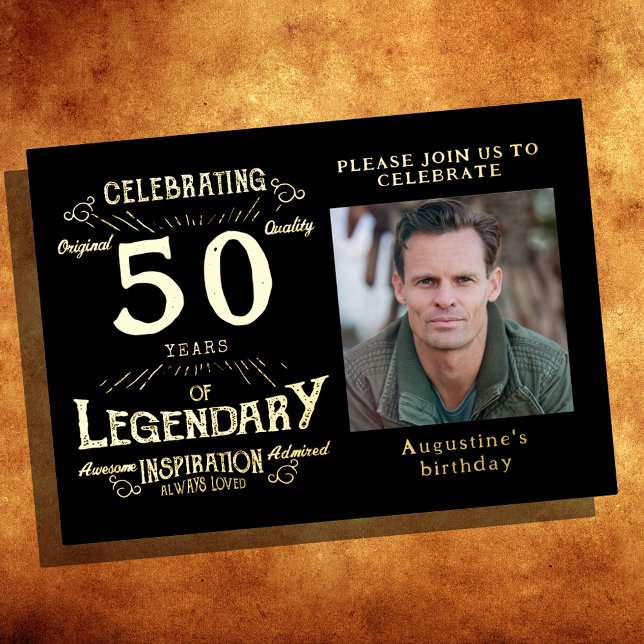 Black 50th Birthday Vintage Gold (Creator Uploaded)