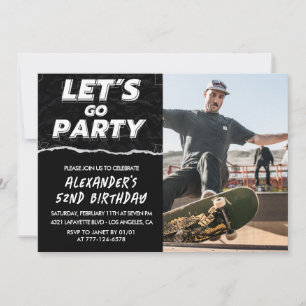 Black 52nd birthday invitations Men Photo 