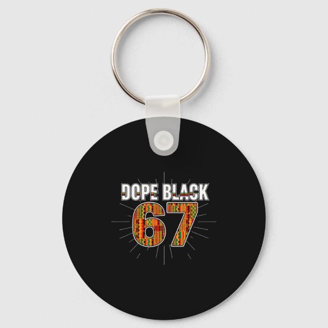 Black 67 Black History Month Six Seven Meme  Key Ring (Front)