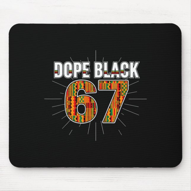 Black 67 Black History Month Six Seven Meme  Mouse Mat (Front)