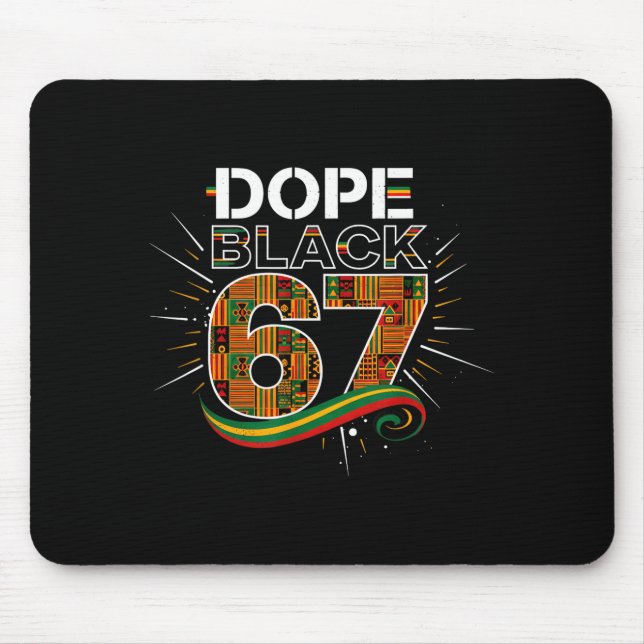 Black 67 Black History Month Six Seven Meme  Mouse Mat (Front)