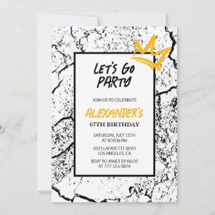 Black 67th birthday invitation Men Hip Hop modern