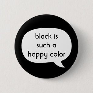 Black 6 Cm Round Badge