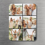 Black 6 Photo Collage Custom Modern Simple  Magnet<br><div class="desc">Show off your best memories in a sleek, stylish way with this Custom 6‑Photo Collage Modern Magnet. Featuring six of your favourite photos arranged in a clean grid design, this high-quality magnet is a chic addition to any fridge, locker, or office board. Add a name, date, or short caption for...</div>