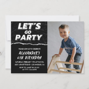 Black 6th birthday invitations Boy Photo