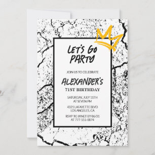 Black 71st birthday invitation Men Hip Hop