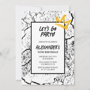 Black 76th birthday invitation Men Hip Hop