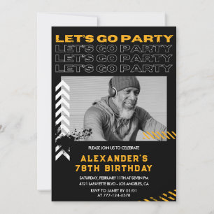 Black 78th birthday invitations Men