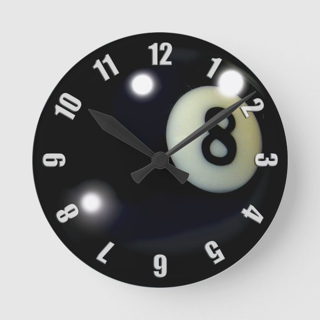Black 8-Ball Game Clock Design (Front)