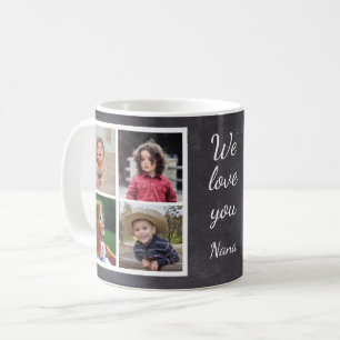 Black 8 Photo Collage  Grandma Chalkboard Coffee Mug