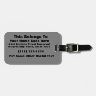 black 8 x 11 design your own product luggage tag