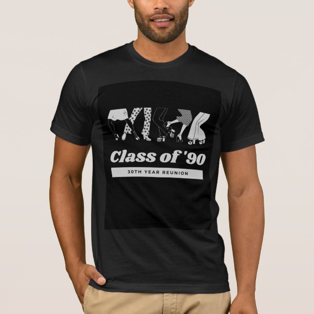 Black 90s Retro Graphic T-Shirt Front & Back (Front)