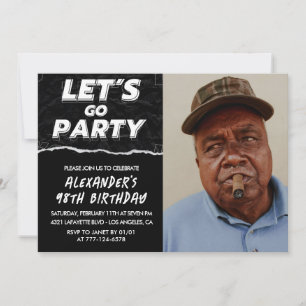 Black 98th birthday invitations Men Photo