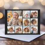 Black 9 Photo Square Collage - with script white<br><div class="desc">You can use square or selfie photos for this design. Use eight square photos to create a unique and personal gift. Or you can keep the hipster puppy and make a trendy keepsake. If you need to adjust the pictures,  click on the customise tool to make changes.</div>