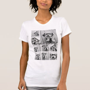 Black 9 Photo Square Collage - with script white T-Shirt