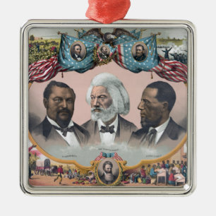 Black Abolitionist Heroes, Frederick Dougla$$ Metal Tree Decoration