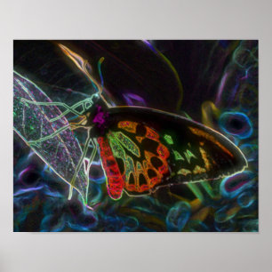 Black Abstract Butterfly Fantasy Art Poster