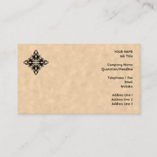 Black Abstract Design on Parchment Effect Pattern Business Card