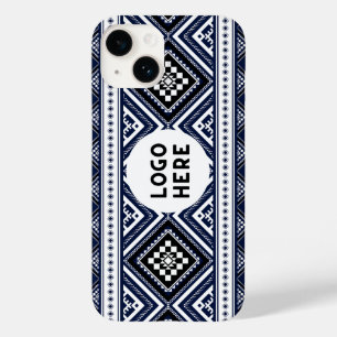 Black Abstract Ethnic Geometric Patterns with Logo Case-Mate iPhone 14 Case