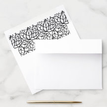 Black Abstract Foliage Outline Pattern Wedding