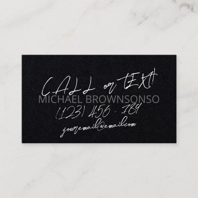 Black Abstract Functional Business Card (Front)