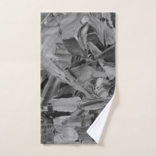 Black Abstract Hand Towel