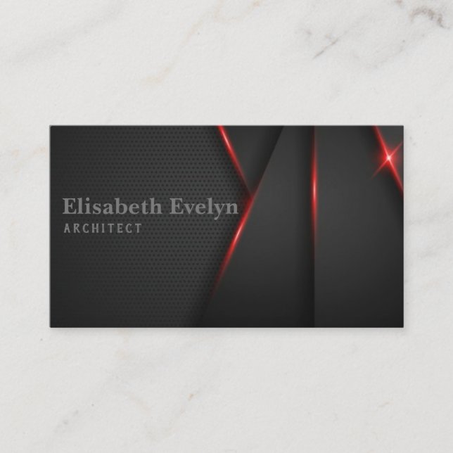 Black abstract overlap background business card (Front)